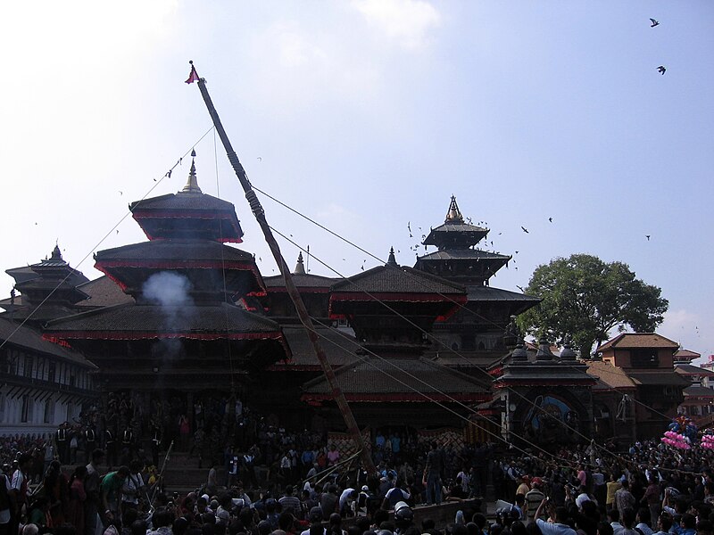 Indra Jatra: A Magical Celebration of Culture and Spirituality 2 Raising the Yosin pole