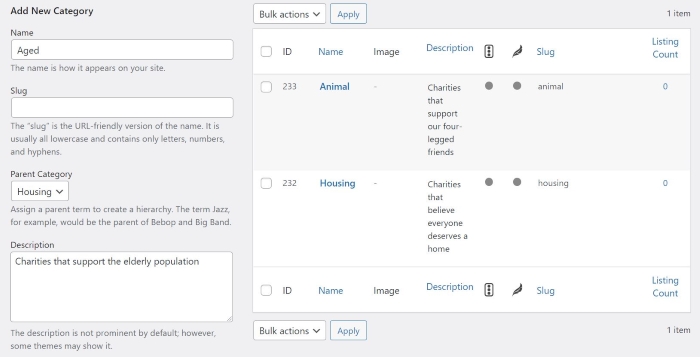 Creating sub-categories in Business Directory