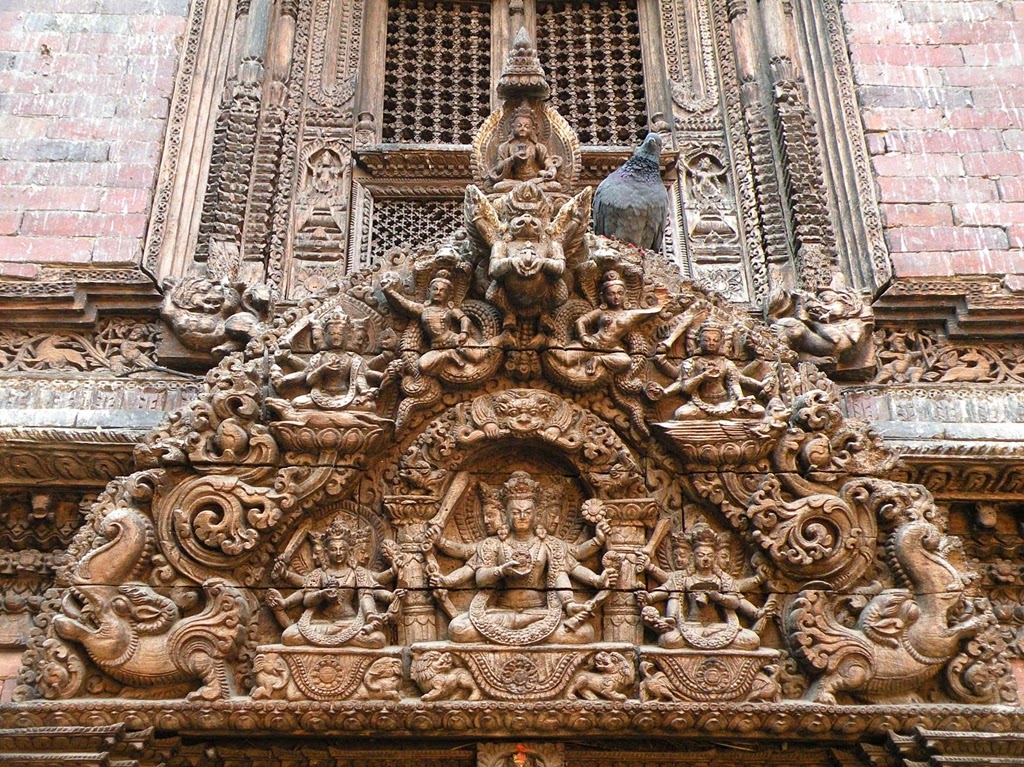 Wood carved decoration of the Kumari house, Basantapur