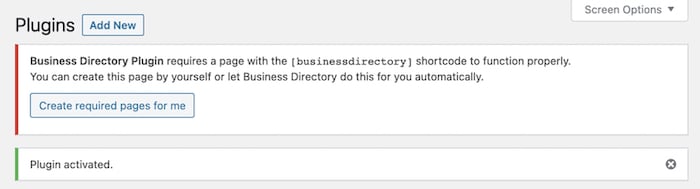 Business Directory Plugin activated