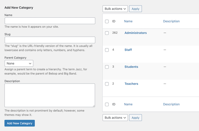 directory categories