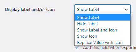 display field title or icon