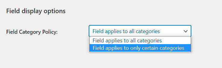 field display options