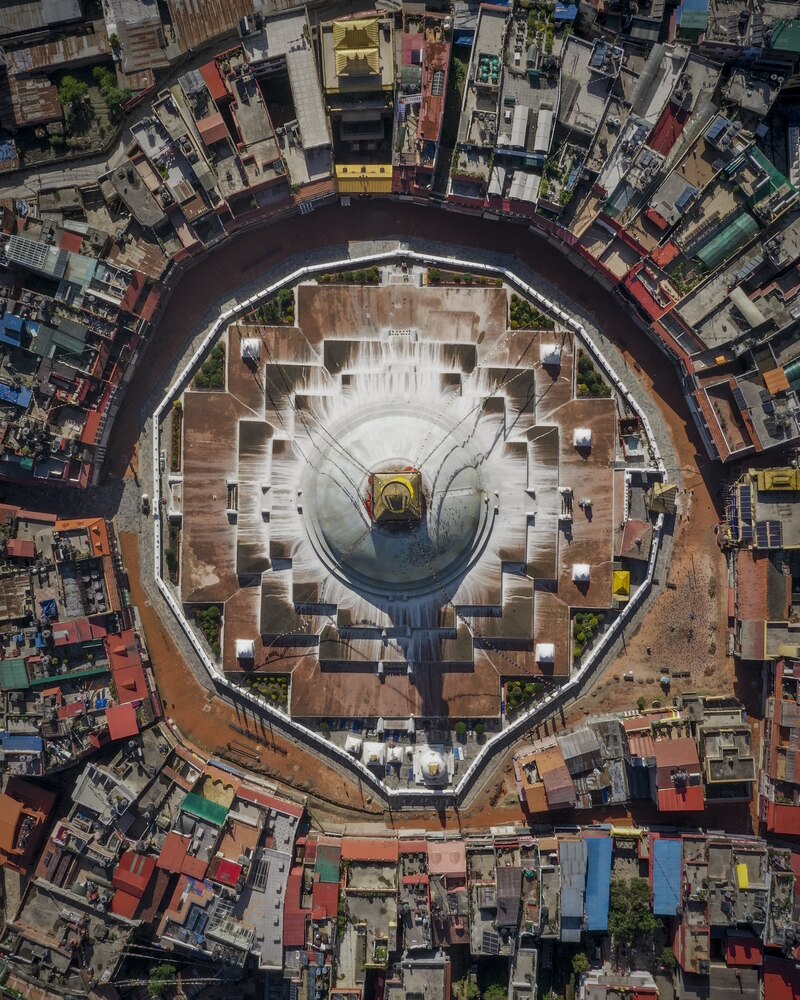 Boudhanath Stupa: Exploring the Spiritual Significance and History  2 Aerial view of the stupa