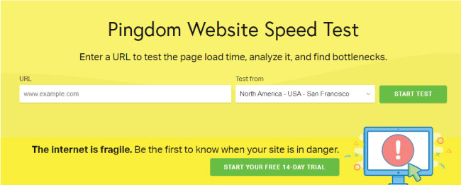 pingdom speed test