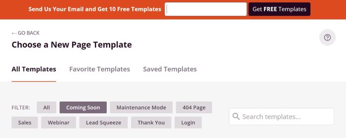 The subscribe option to get more free templates in SeedProd.