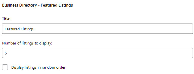 widgets title and number fields