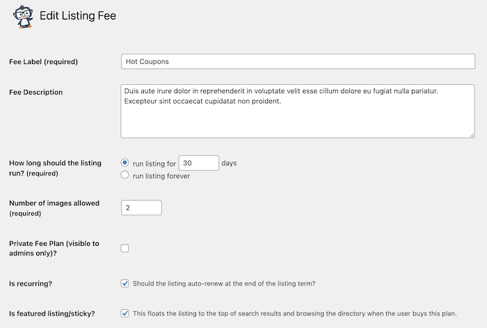 adding a coupon fee plan