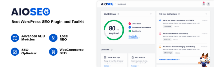 The AIOSEO free SEO plugin for WordPress