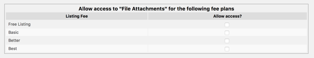 File attachments restrictions settings