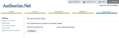 Authorize.net Transaction Key