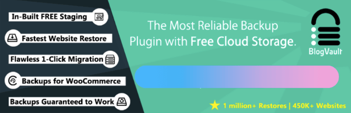 BlogVault WordPress backup plugin homepage