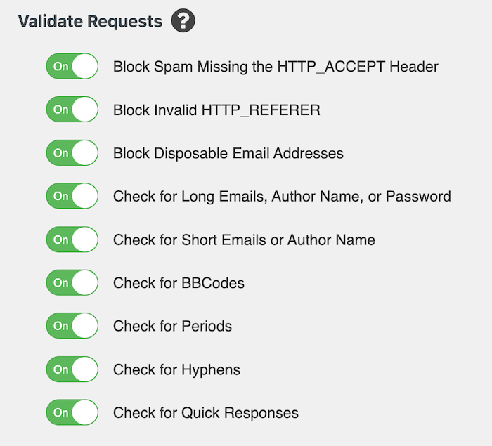 Default spam registration prevention