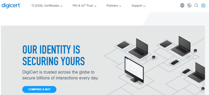 Digicert homepage