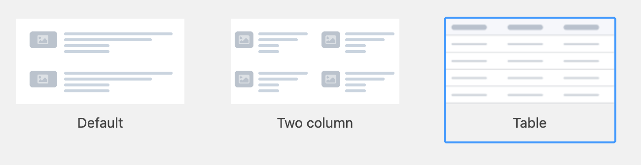 Directory listing layout setting