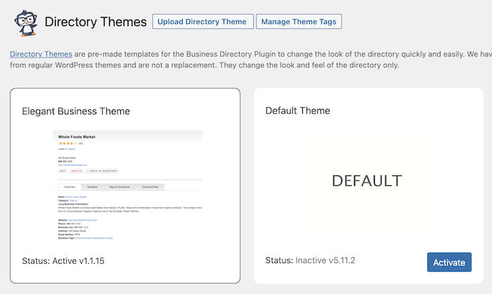 directory themes