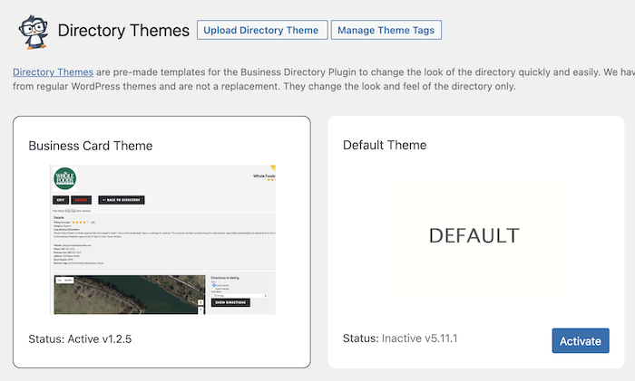 directory themes