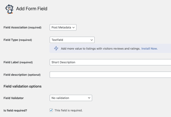 Editing form fields