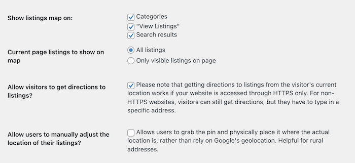 google maps module general settings