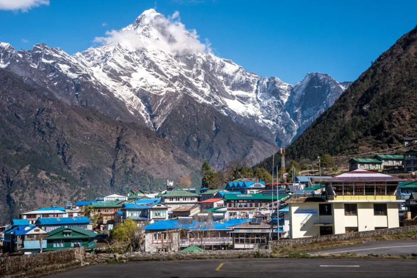 Mountainous terrain surrounds Nepal's Lukla airport. GETTY