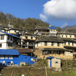 Stone-roofed houses in Ghandruk Nepal
