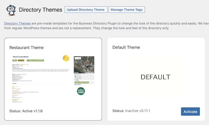 install directory template