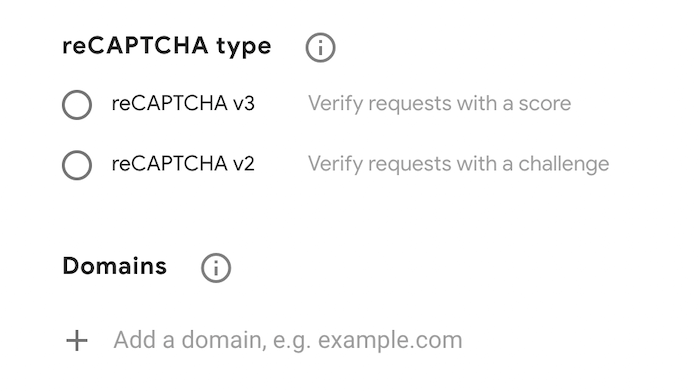 reCAPTCHA type